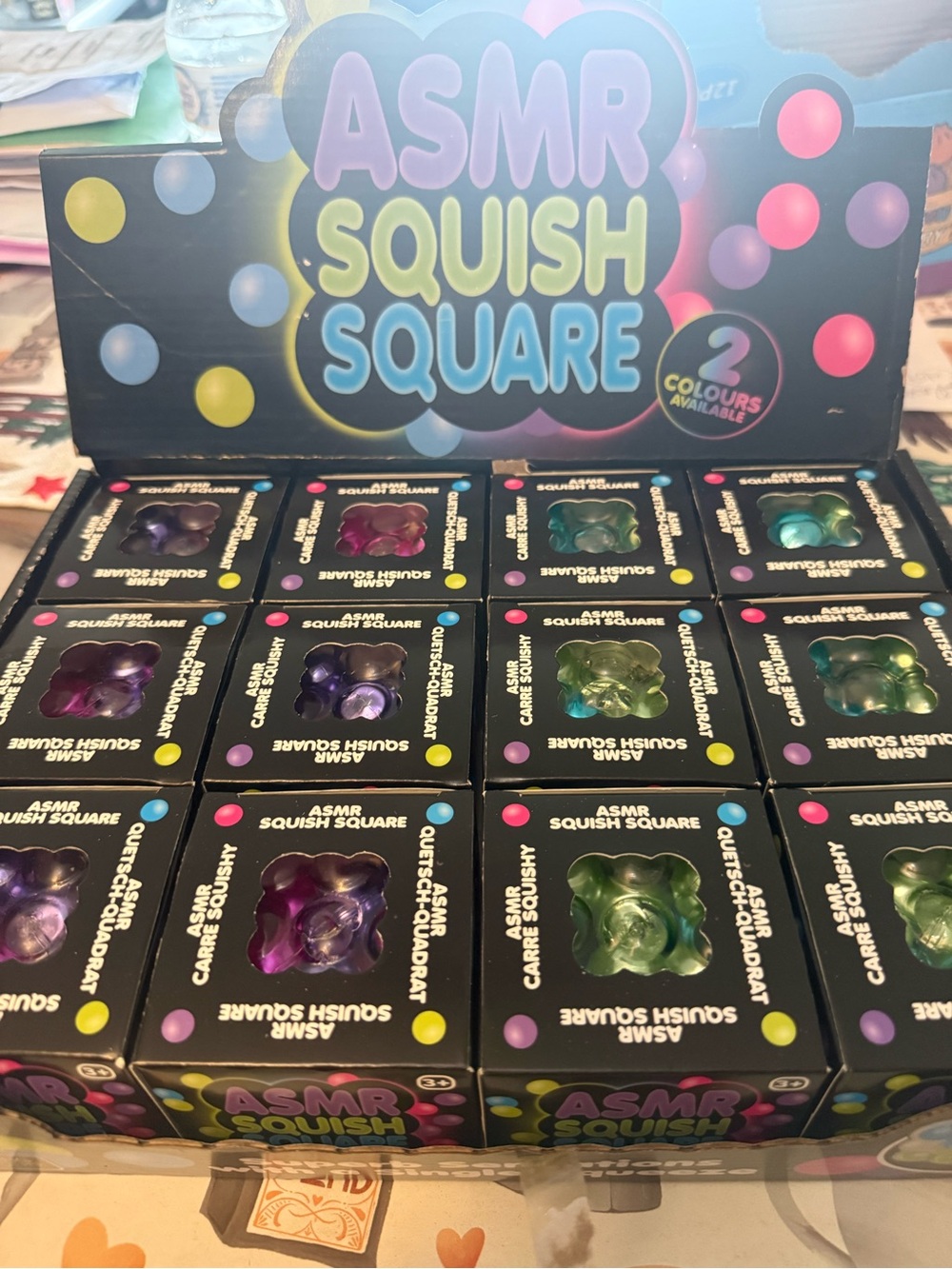 ASMR Squish Square Party Favors in Purple & Green